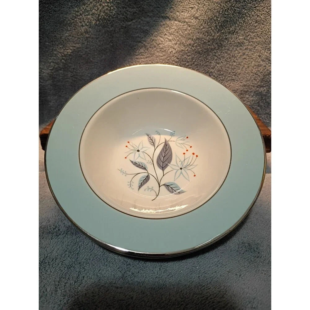 Homer Laughlin Eggshell Cavalier Dianne Rimmed Soup Fruit Dessert Bowls Set of 4